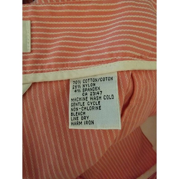 Talbots Pink And White Striped Stretch Cropped Pants Size 10 - Picture 4 of 6
